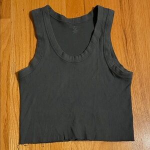 Women's Sleeveless Ribbed Tank Top - Dark Blue
